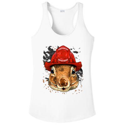 Firefighter Squirrel Fire Department Fireman Squirrel Lover Ladies PosiCharge Competitor Racerback Tank