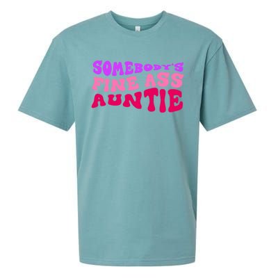 Funny Somebodys Fine Ass Auntie Cute Aunt Mom Saying Quote Funny Gift Sueded Cloud Jersey T-Shirt