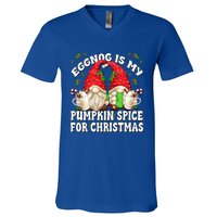 Funny Saying For Pumpkin Spice Lover Cute Christmas Gnome Gift V-Neck T-Shirt