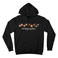 Fall Season Flowers Sonographer Pumpkin Ultrasound Tech Hoodie