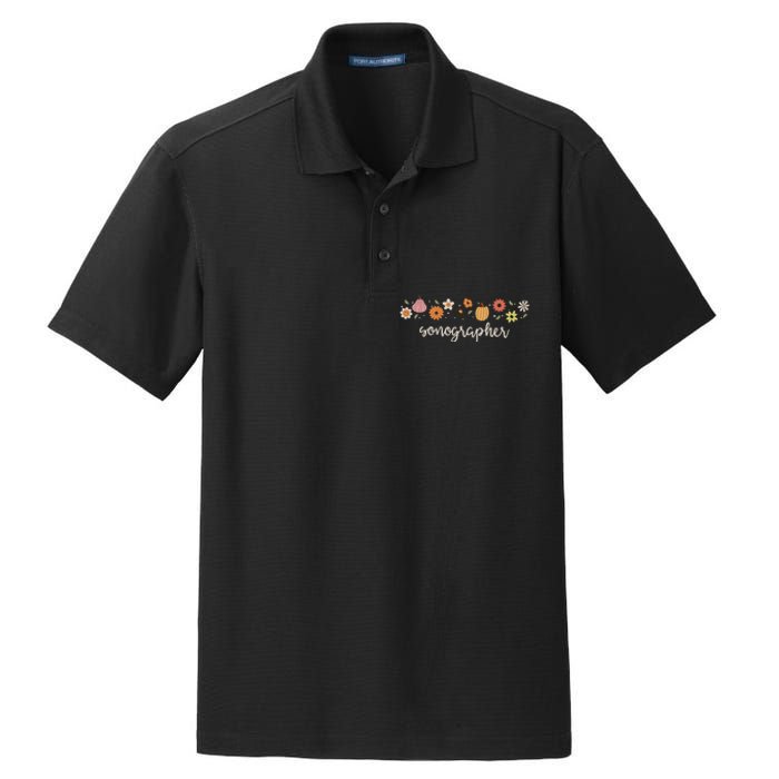 Fall Season Flowers Sonographer Pumpkin Ultrasound Tech Dry Zone Grid Polo