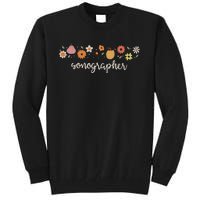 Fall Season Flowers Sonographer Pumpkin Ultrasound Tech Tall Sweatshirt