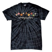 Fall Season Flowers Sonographer Pumpkin Ultrasound Tech Tie-Dye T-Shirt