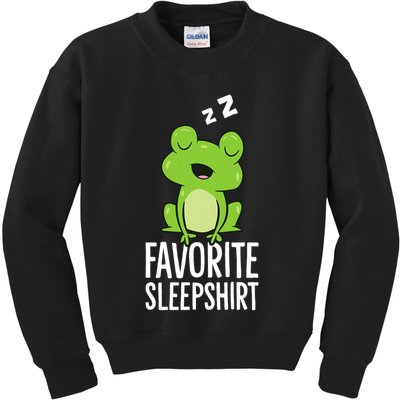 Favorite Sleep Frog Lover Frog Pajama Kids Sweatshirt