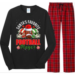 Funny SantaS Favorite Football Player Christmas Lights Xmas Gift Long Sleeve Pajama Set