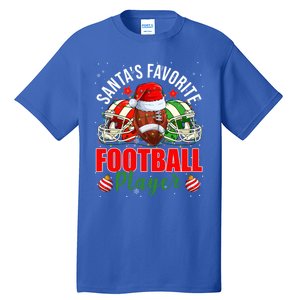 Funny SantaS Favorite Football Player Christmas Lights Xmas Gift Tall T-Shirt