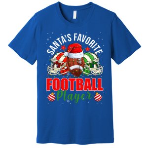 Funny SantaS Favorite Football Player Christmas Lights Xmas Gift Premium T-Shirt