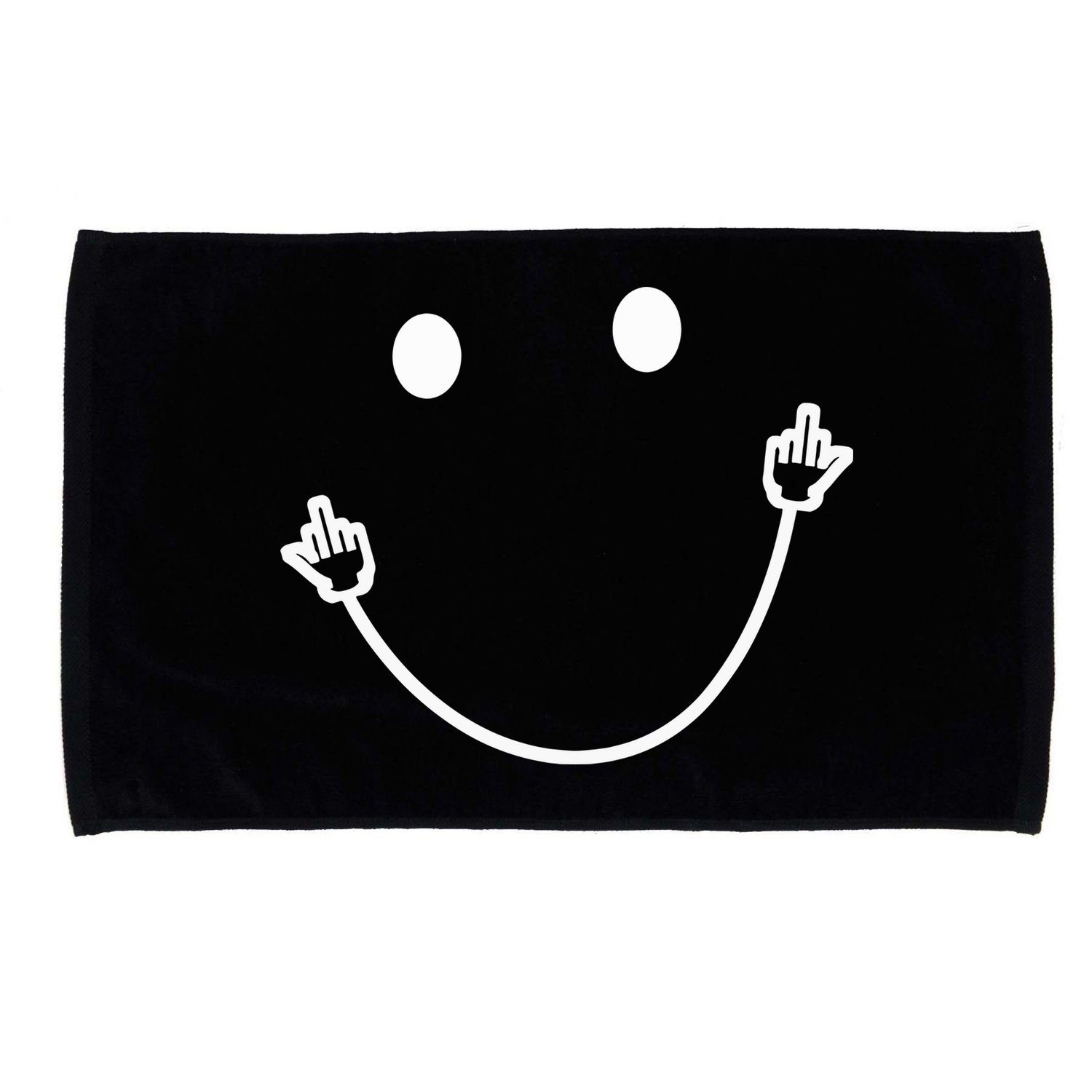 Funny Smile Face Middle Finger Sarcasm Meme Quote Gift Microfiber Hand Towel