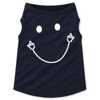 Funny Smile Face Middle Finger Sarcasm Meme Quote Gift Doggie Tank