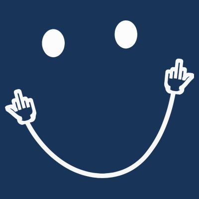Funny Smile Face Middle Finger Sarcasm Meme Quote Gift T-Shirt