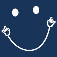 Funny Smile Face Middle Finger Sarcasm Meme Quote Gift 16 in Basic Backpack