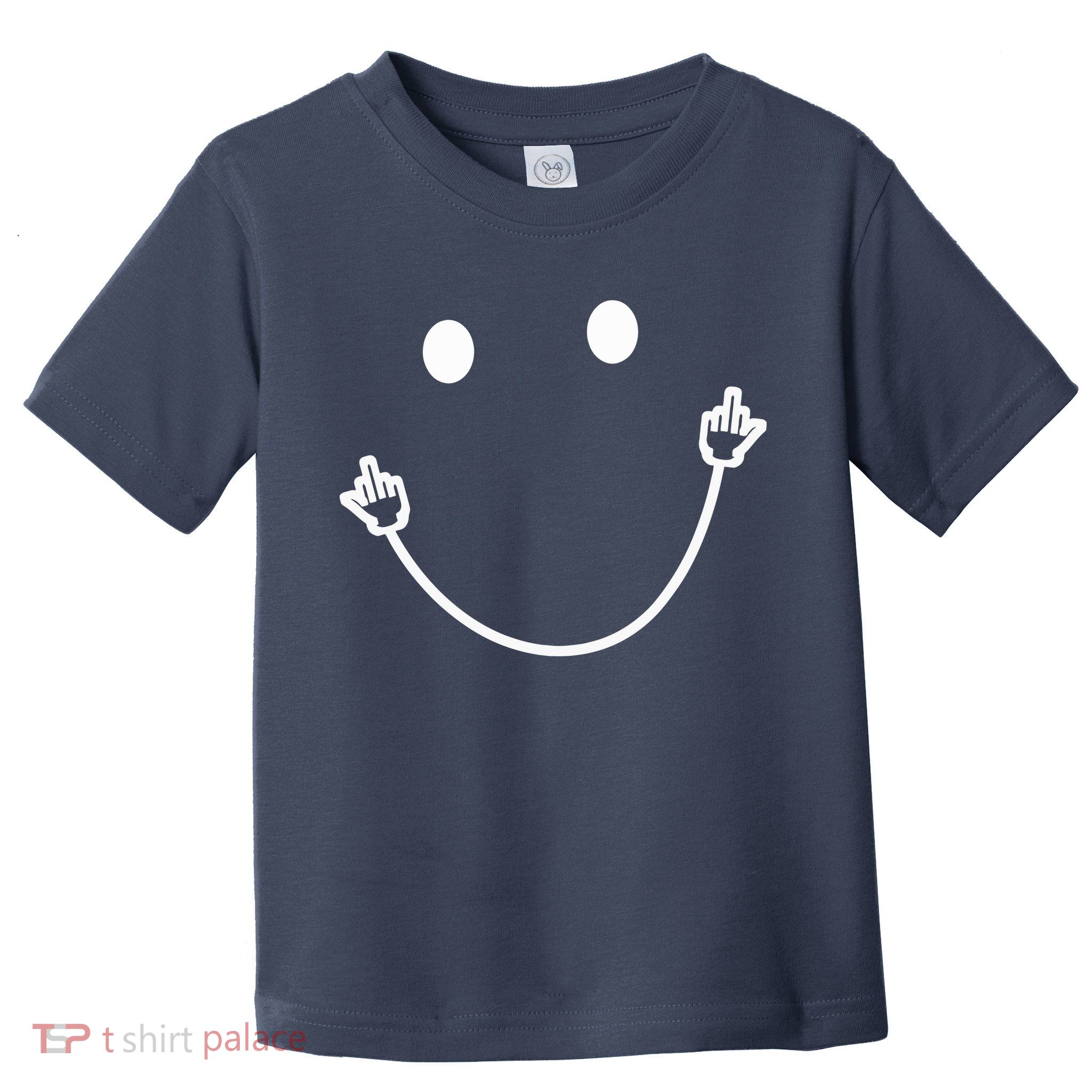 Funny Smile Face Middle Finger Sarcasm Meme Quote Gift Toddler T-Shirt