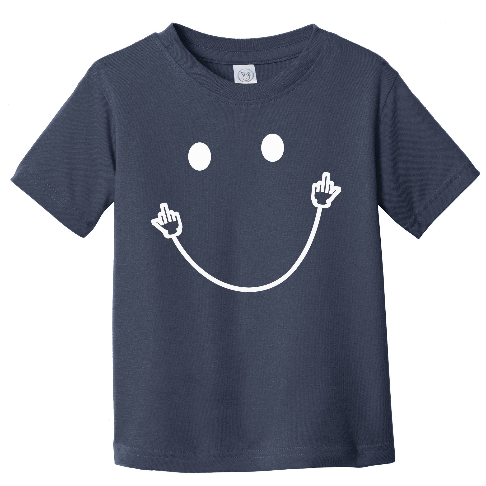 Funny Smile Face Middle Finger Sarcasm Meme Quote Gift Toddler T-Shirt