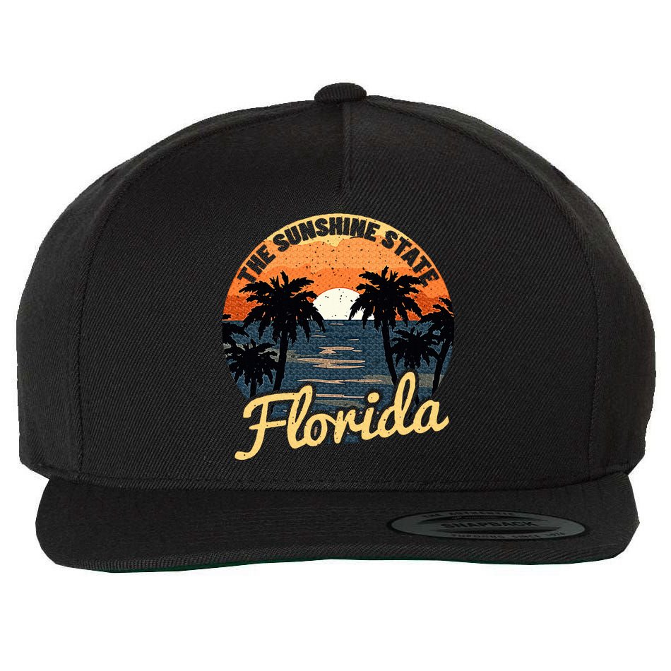 Florida Sunset Wool Snapback Cap
