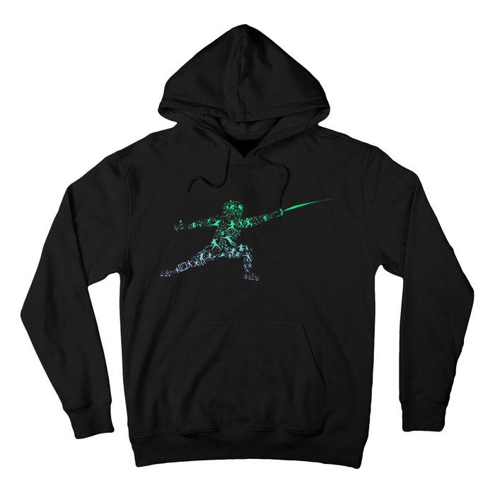 Fencing Stance For Fencer Swordfighting Hoodie