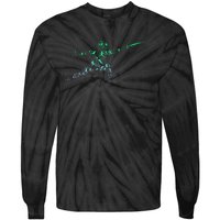 Fencing Stance For Fencer Swordfighting Tie-Dye Long Sleeve Shirt