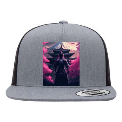 Female Samurai Flat Bill Trucker Hat