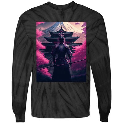 Female Samurai Tie-Dye Long Sleeve Shirt