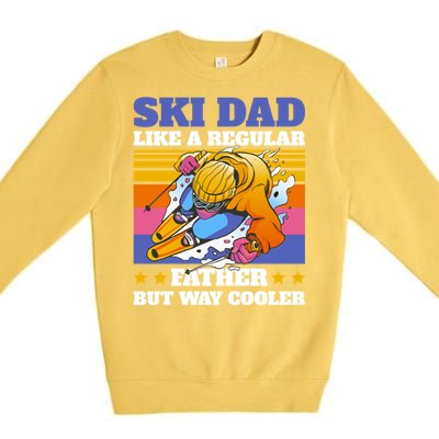 Funny Skiing Father Ski Dad Skiing Gift Premium Crewneck Sweatshirt