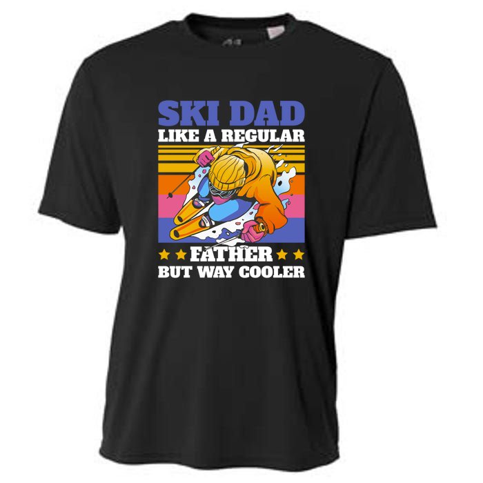 Funny Skiing Father Ski Dad Skiing Gift Cooling Performance Crew T-Shirt