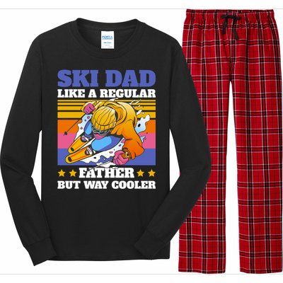 Funny Skiing Father Ski Dad Skiing Gift Long Sleeve Pajama Set