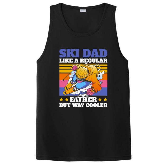 Funny Skiing Father Ski Dad Skiing Gift PosiCharge Competitor Tank