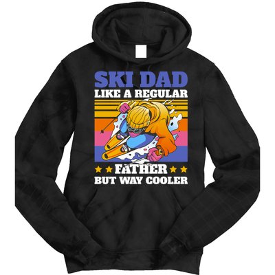 Funny Skiing Father Ski Dad Skiing Gift Tie Dye Hoodie