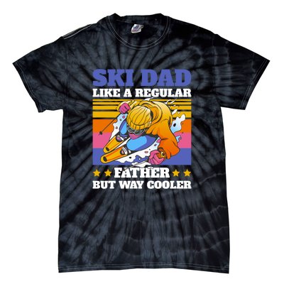 Funny Skiing Father Ski Dad Skiing Gift Tie-Dye T-Shirt