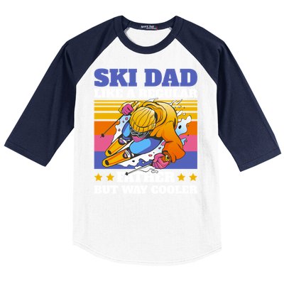 Funny Skiing Father Ski Dad Skiing Gift Baseball Sleeve Shirt