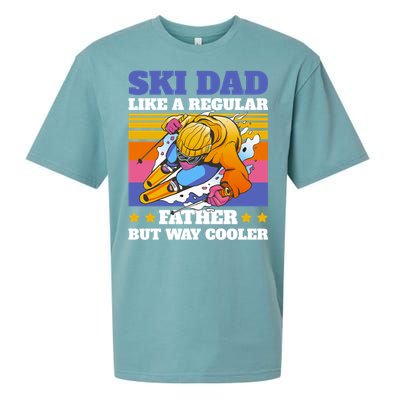 Funny Skiing Father Ski Dad Skiing Gift Sueded Cloud Jersey T-Shirt