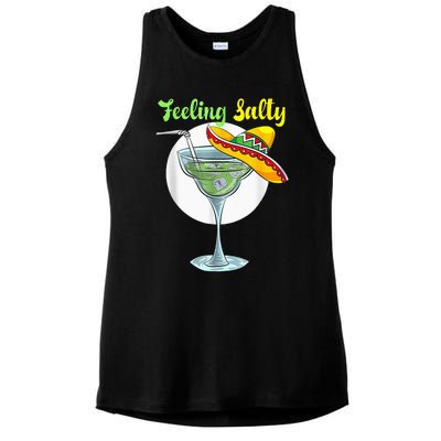 Feeling Salty Funny Margarita Drinking Mexican Cinco De Mayo Ladies PosiCharge Tri-Blend Wicking Tank