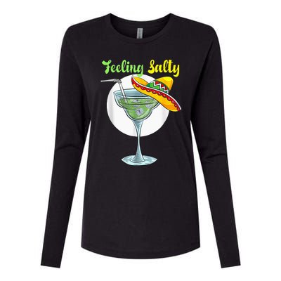 Feeling Salty Funny Margarita Drinking Mexican Cinco De Mayo Womens Cotton Relaxed Long Sleeve T-Shirt