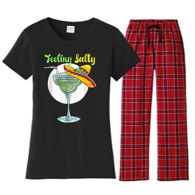 Feeling Salty Funny Margarita Drinking Mexican Cinco De Mayo Women's Flannel Pajama Set