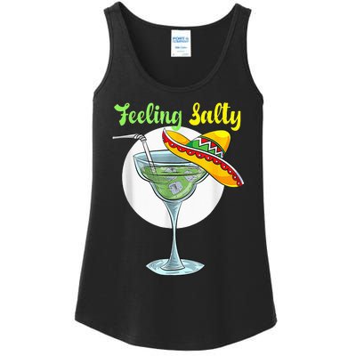 Feeling Salty Funny Margarita Drinking Mexican Cinco De Mayo Ladies Essential Tank