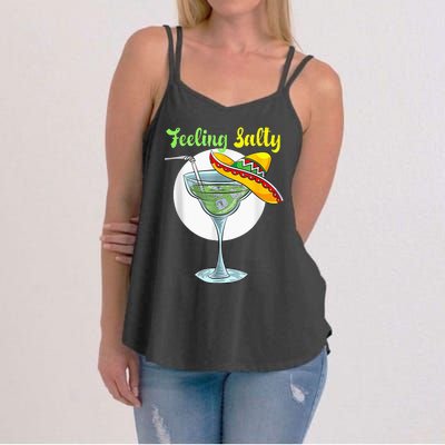 Feeling Salty Funny Margarita Drinking Mexican Cinco De Mayo Women's Strappy Tank