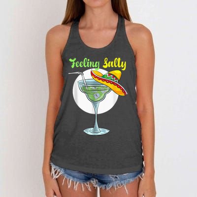 Feeling Salty Funny Margarita Drinking Mexican Cinco De Mayo Women's Knotted Racerback Tank