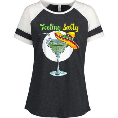 Feeling Salty Funny Margarita Drinking Mexican Cinco De Mayo Enza Ladies Jersey Colorblock Tee