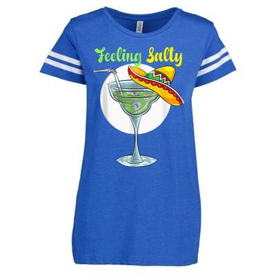 Feeling Salty Funny Margarita Drinking Mexican Cinco De Mayo Enza Ladies Jersey Football T-Shirt