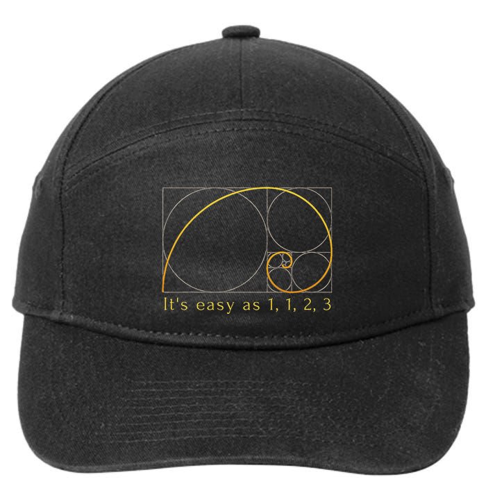 Fibonacci Spiral Fibonacci Sequence Fibonacci Golden Ratio 7-Panel Snapback Hat