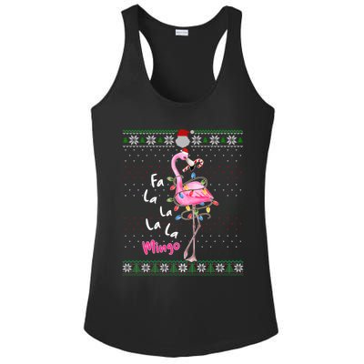 Funny Santa Flamingo Fa La La La Mingo Ugly Xmas Sweater Gift Ladies PosiCharge Competitor Racerback Tank