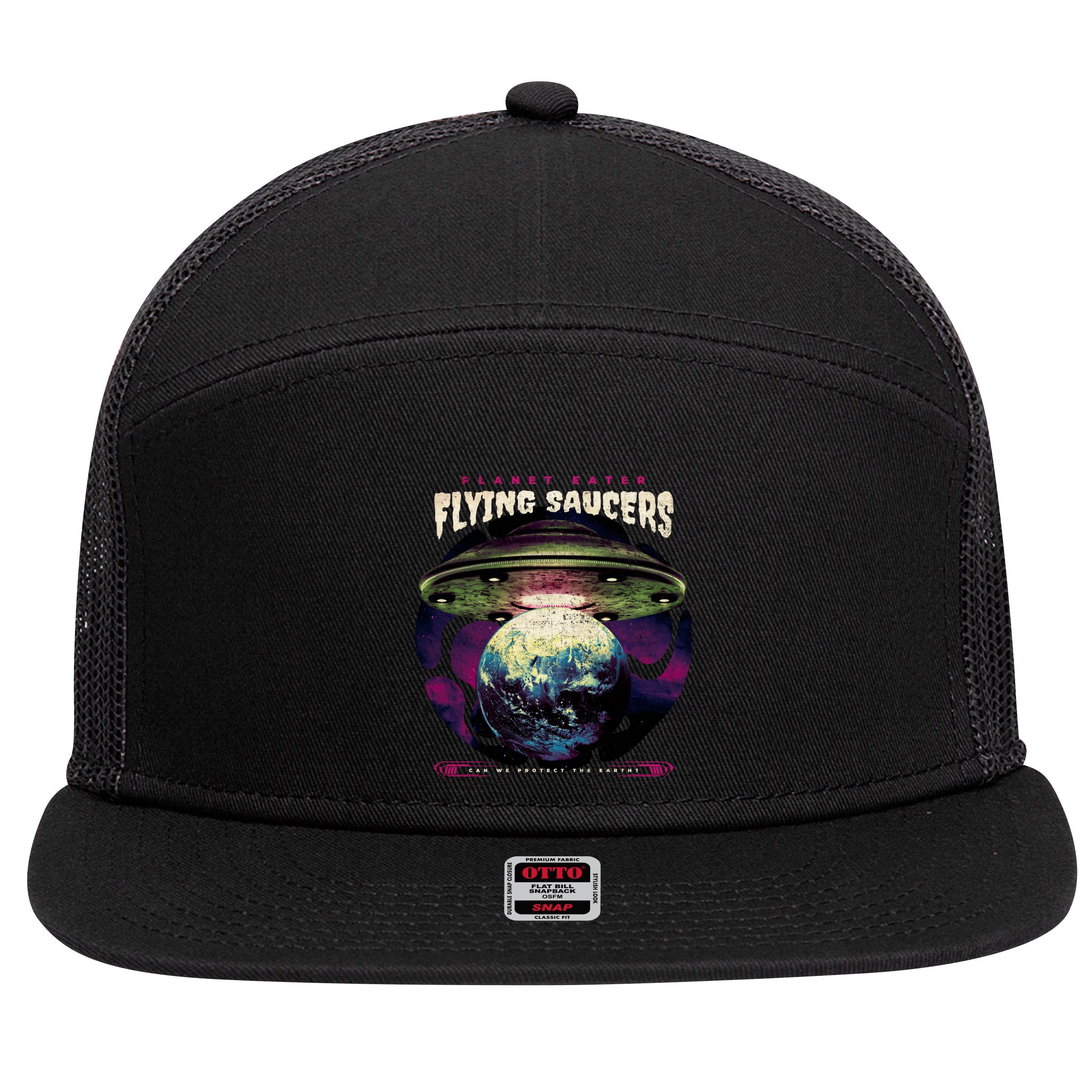 Flying Saucers 7 Panel Mesh Trucker Snapback Hat
