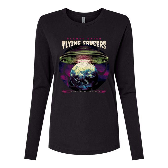 Flying Saucers Womens Cotton Relaxed Long Sleeve T-Shirt