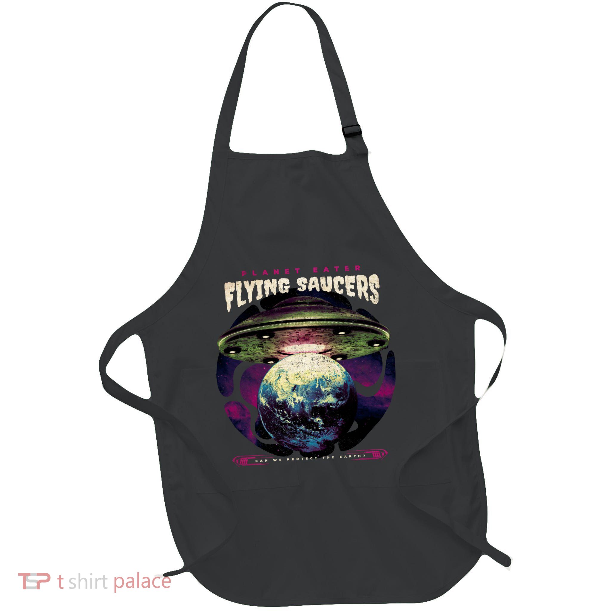 Flying Saucers Full-Length Apron With Pockets