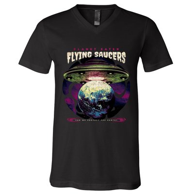 Flying Saucers V-Neck T-Shirt