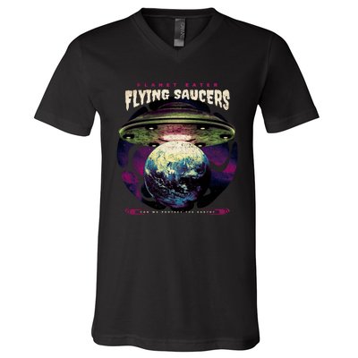 Flying Saucers V-Neck T-Shirt