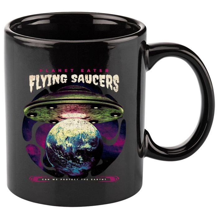 Flying Saucers 11oz C Handle Ceramic Mug