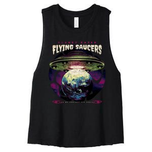 Flying Saucers Women's Racerback Cropped Tank