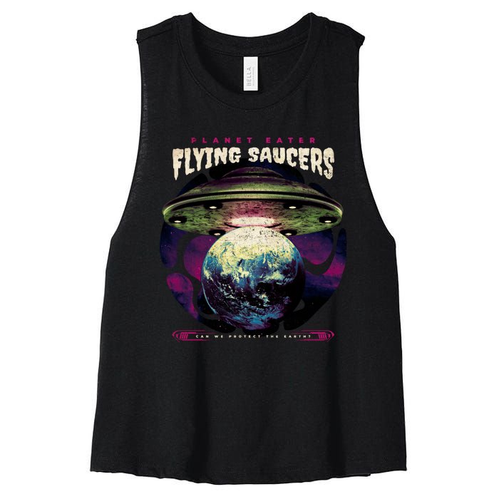 Flying Saucers Women's Racerback Cropped Tank