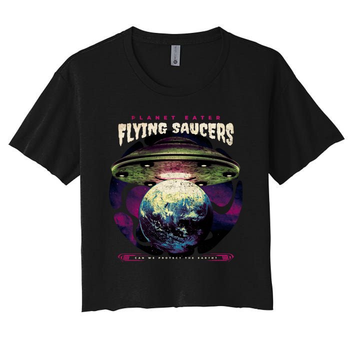 Flying Saucers Women's Crop Top Tee