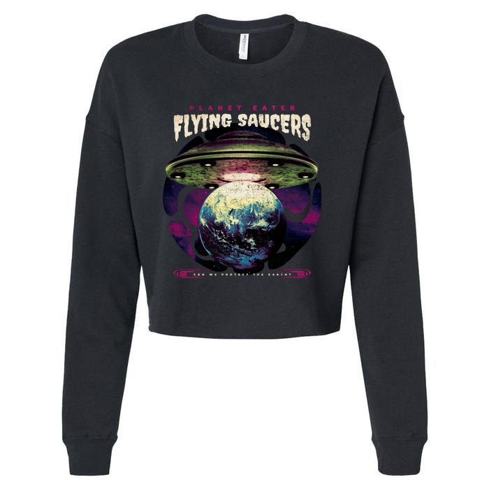 Flying Saucers Cropped Pullover Crew